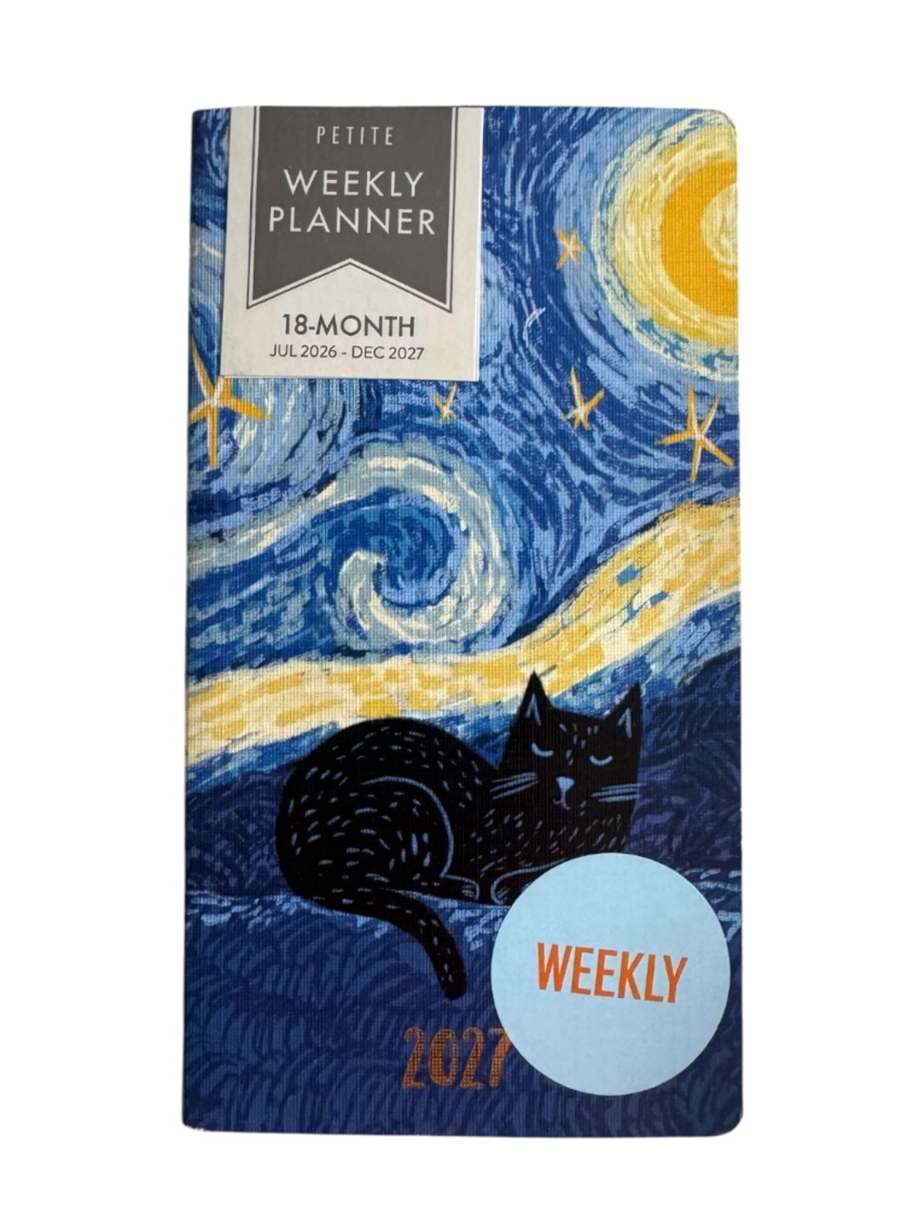 Weekly Planner 18-Month 2026 - 27 Starry Night Cat Design